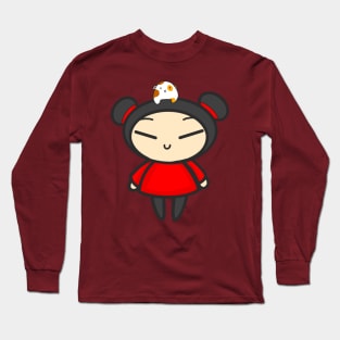 Pucca with a Guinea Pig Long Sleeve T-Shirt